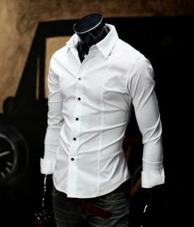 ST78 New Mens Luxury Casual Slim Fit Stylish Dress Shirts 2 Colors 4 
