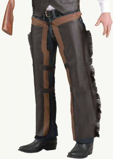   Adult Faux Leather Western Costume Chaps Lone Ranger Brown
