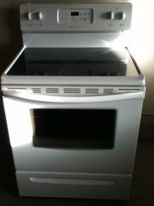   used Frigidaire ES300 White Electric Stove Range with Ceramic Cooktop