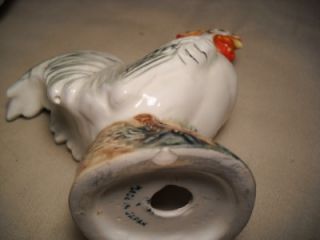 marked vintage rooster hen ceramic figurines japan