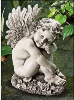 Weeping Angel Cherub Garden Cemetery Memorial Statue