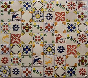 Ceramic 4 Tile ★ 100 Mexican Talavera 4x4 Tiles ★ Sale