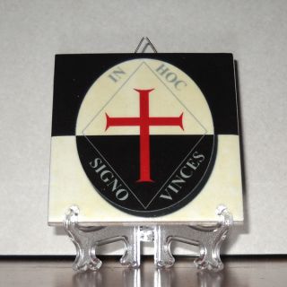 In Hoc Signo Vinces Ceramic Tile Knights Templar Masonic Mason 
