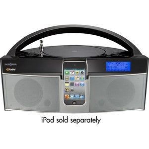 Insignia NS BHDIP01 CD Boombox HD FM Radio iPod iPhone Dock