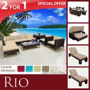  Sofa Outdoor Dining 9pc Set 2 Montego Lounge Chaises Sun Bed