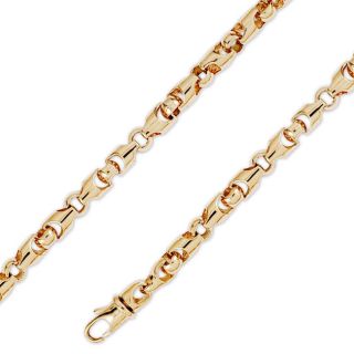 14k Yellow Gold Hip Hop Bullet Chain Necklace 6mm 26