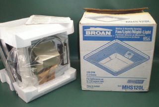 Broan MHS120L Bathroom Ceiling Exhaust Vent Fan 120 CFM Motion 