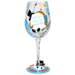 Lolita Wine Glass Christmas Who Needs A Snowman New