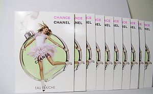 Lot of 10 Chanel Chance Eau Fraiche Eau de Toilette Samples
