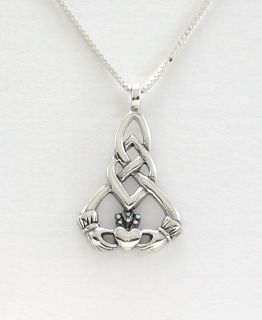 Sterling Silver Celtic Knot Pendant Necklace Claddagh 2