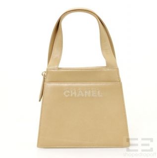 chanel tan leather small branded handbag