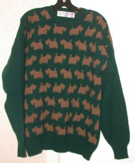 Shetland Wool Sweater Scottie Scotty Dogs XL Excellent Condition 