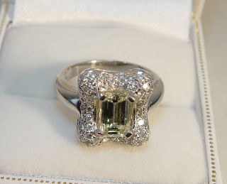 Platinum 1 22ct Center Diamond 67 Diamond 1 80TDW Ring GIA Appraised $ 