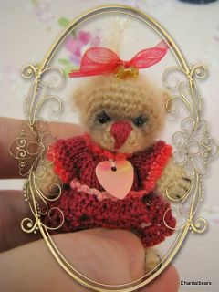kade mini ooak teddy bear by thread artist chantal bears