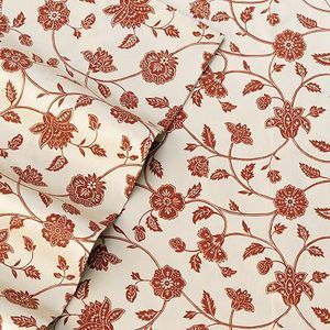 Chaps Chandler Paisley Sheet Set Queen 4pc New Ivory Brick Red