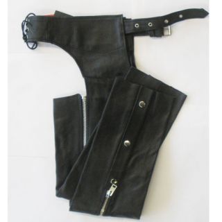 new hot leathers black kids leather chaps small
