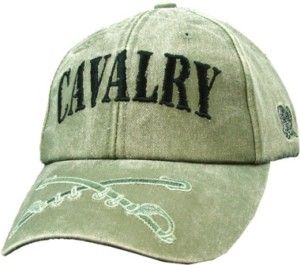Army Cavalry Logo Embroidered Military OD Hat Cap