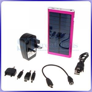 Pink Solar Battery Panel USB Charge for Cell Phone 