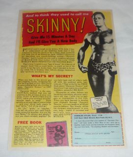 1949 Charles Atlas Bodybuilding Ad Skinny