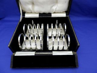 1934 Antique English Sterling Silver Set Of Four 4 Toast Racks
