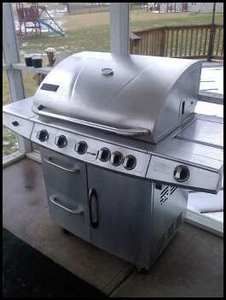 Gas stainless steel Charmglow Barbeque Grill with rotisserie