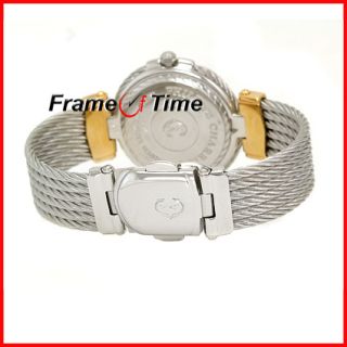 philippe charriol men diamond gold ss cable pearl watch
