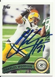 Charles Woodson Autographed Green Bay Packers Card Michigan