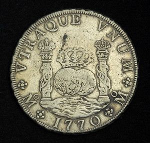 1770 Mexico Charles III Colonial 8 Reales Coin Spanish Pillar Dollar 