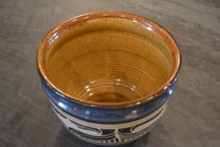 Charles Smith Pottery Blue Bowl Alabama Studio Art Southern 