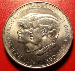 1981 Prince Charles Lady Diana Commemorative Medal QE2 Coin 38mm 