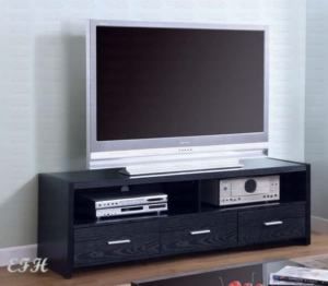 Contemporary Anson Black Wood Plasma TV Stand Console