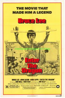   The Dragon Movie Poster Original 27x41 Folded R1979 Bruce Lee