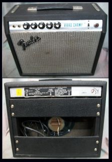 Used Fender Vibro Champ Guitar Combo Amp. 5 Watts, Retubed, 8 Speaker 