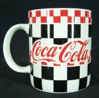 Coca Cola Gibson Mug 1996 Red Black White Checkerboard