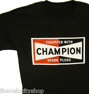 Champion Spark Plugs Retro T Shirt Vintage Equipped Sign Chevelle 