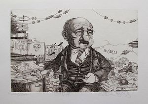 Charles Bragg C P A Accountant Hand Signed Etching