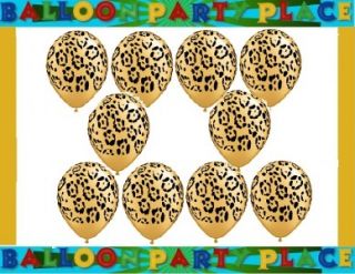 Leopard Print Set 10 Latex Balloons Black Gold Animal Print Party 