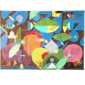 CH C044 Treglown Needlepoint canvas Charley Harper Coral Reef