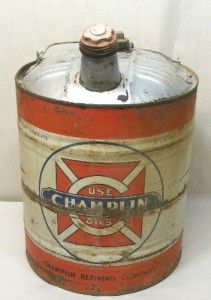 vintage 5 gallon can champlin oils