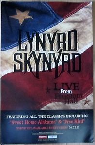 Lynyrd Skynyrd LIVE FROM FREEDOM HALL Small Promo Poster 2010 VG