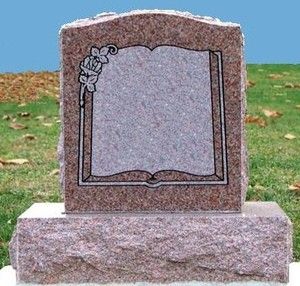   ROSE GRANITE CARVED TOMBSTONE HEADSTONE CEMETERY MONUMENT GRAVE MARKER