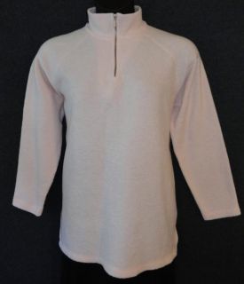 Chaus Sport Medium Pink Zip Neck Warm Fleece Polyester Rayon Blend Top 