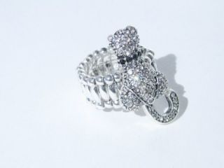 cat crystal stretch ring fashion jewelry