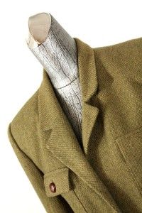 womens green CHAUS tweed jacket blazer career wool sz LARGE 14