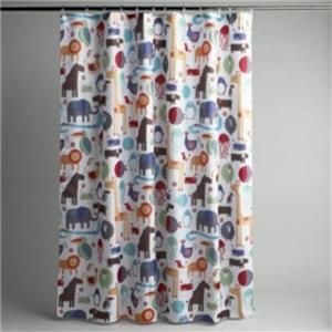 Elephant Jungle Safari Animal Bath Shower Curtain w 12 Hooks Bath Rug 
