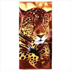   Cheetah Cat Print Terry Velour Cotton Beach Towel Animal Theme