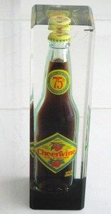 Cheerwine 75th Anniversary Bottle in Incased in Glass Its Full of 