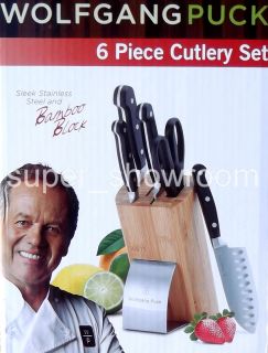 New Wolfgang Puck 6 Piece Stainless Steel Kitchen Knife Cutlery Set 