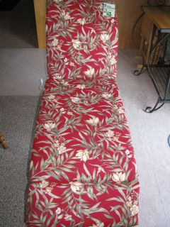Chaise Lounge Cushion Patio Passion Holly Red Yellow Floral Reversible 