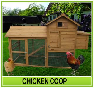 New Pawhut Deluxe Wood Chicken Coop Nest GOOSE Box Poultry Hen House 